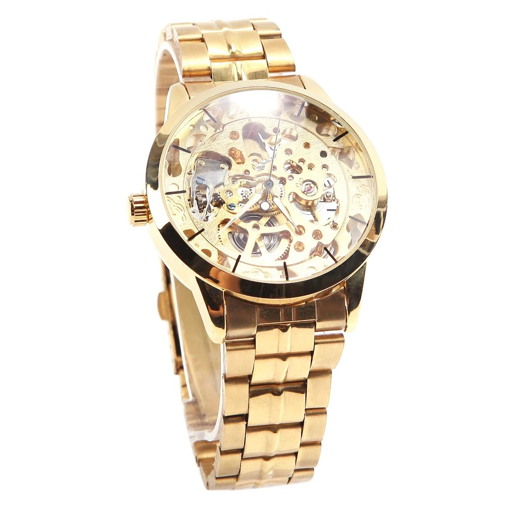 

Winner Men Dial Mechanical Skeleton Automatic Watch Wristwatch Golden