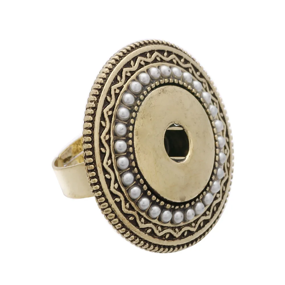 

Fashion Bronze Ring Wedding Snap Jewelry Adjustable Size Ring for Men Women fit DIY 18MM Snap Button Rings For Lovers Gift