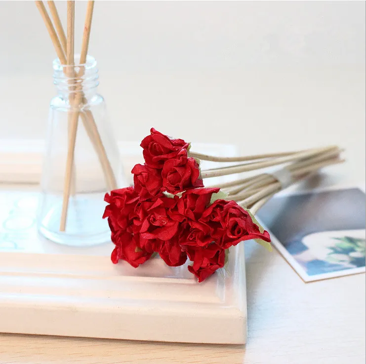 Lychee Life 10 шт. маленькая красная роза поддельные ароматерапия Цветы DIY ручной работы украшения дома простой стиль ротанга