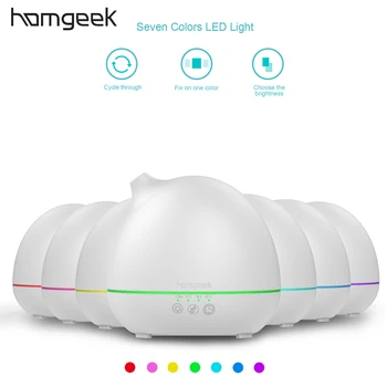 

Homgeek 400ml Air Humidifier Aroma Essential Oil Diffuser Aromatherapy with 7 Colors LED Lights Mist Maker for Office Home