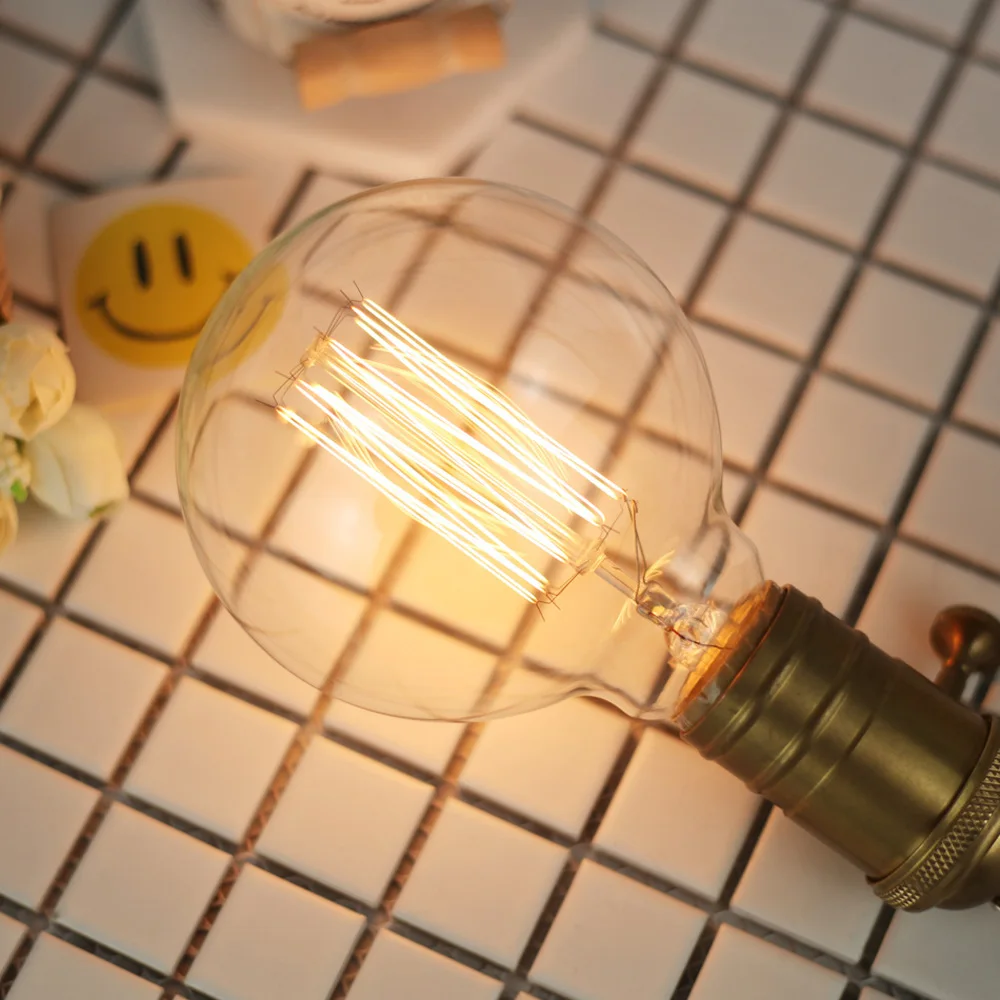 TIANFAN Edison ЛАМПЫ старинная лампочка G95 беличья клетка вольфрамовая нить углеродная 40 Вт 220/240 в E27 декоративная лампа накаливания