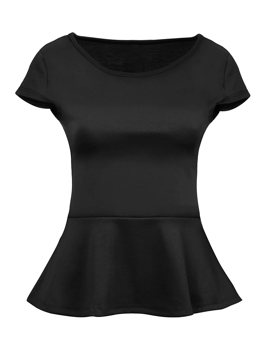 

Customize Short Sleeve Womens Peplum Shirt Reg and Plus Size Peplum Ruffles Top