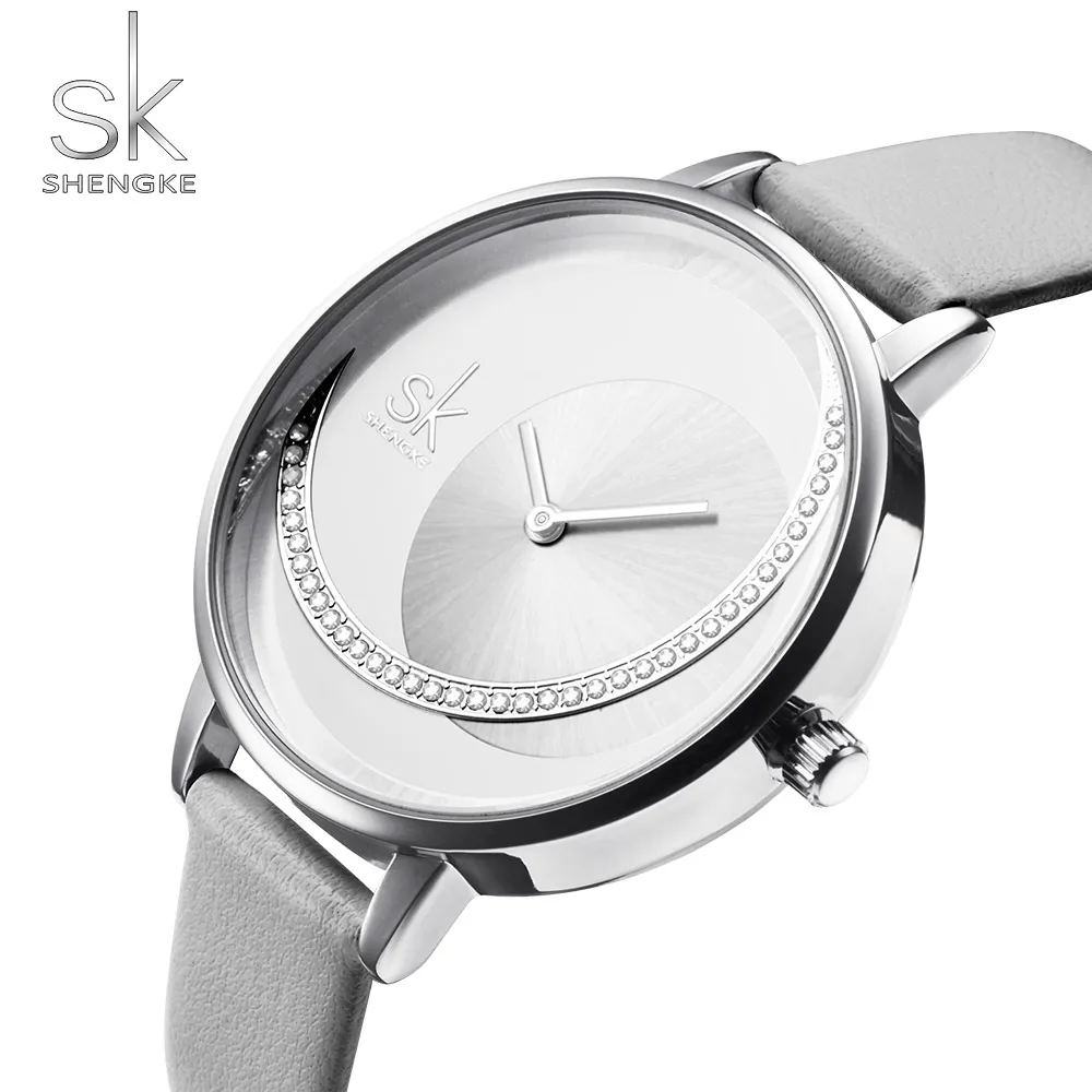 Unique Elegant Women Watch Luxury Rhinestone Leather Quartz Wristwatches Fashion SHENGKE Brand Waterproof Gift Clock for Lady Unique Elegant Women Watch Luxury Rhinestone Leather Quartz Wristwatches Fashion SHENGKE Brand Waterproof Gift Clock for Lady
