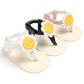 

Cute Baby Girls Summer Sandal New Style Sweet Sun Flower Simple Flat Princess Shoes Toddler Girls Pink/white/black Beach Sandals