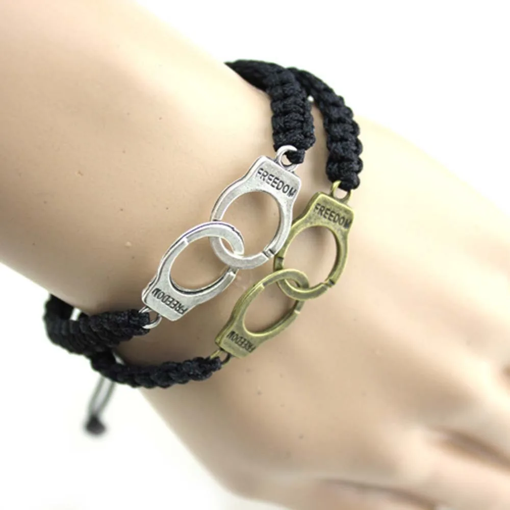 Новые модные браслеты унисекс 50 градусов серые наручники Плетеные Браслеты Ретро антикварные плетеные браслеты