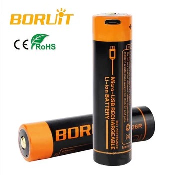 

2PCS REAL 2600mAh Micro USB Rechargeable Li-ion Battery with PCB Protected 18650 batteries Battery for Headlamp Headlight