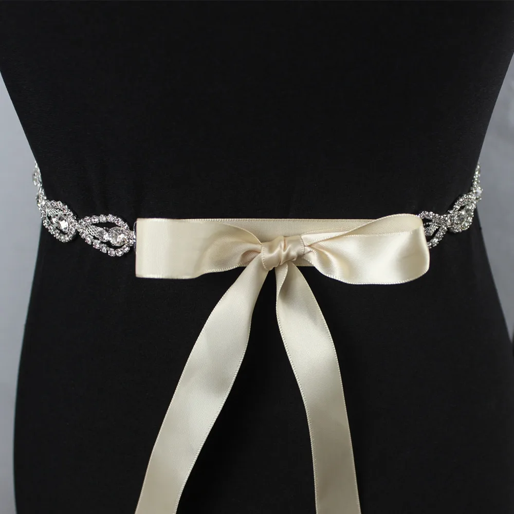 1pc Wedding Girdle Luxury Ribbon Elegant Rhinestone Inlay Women Belt for Banquet