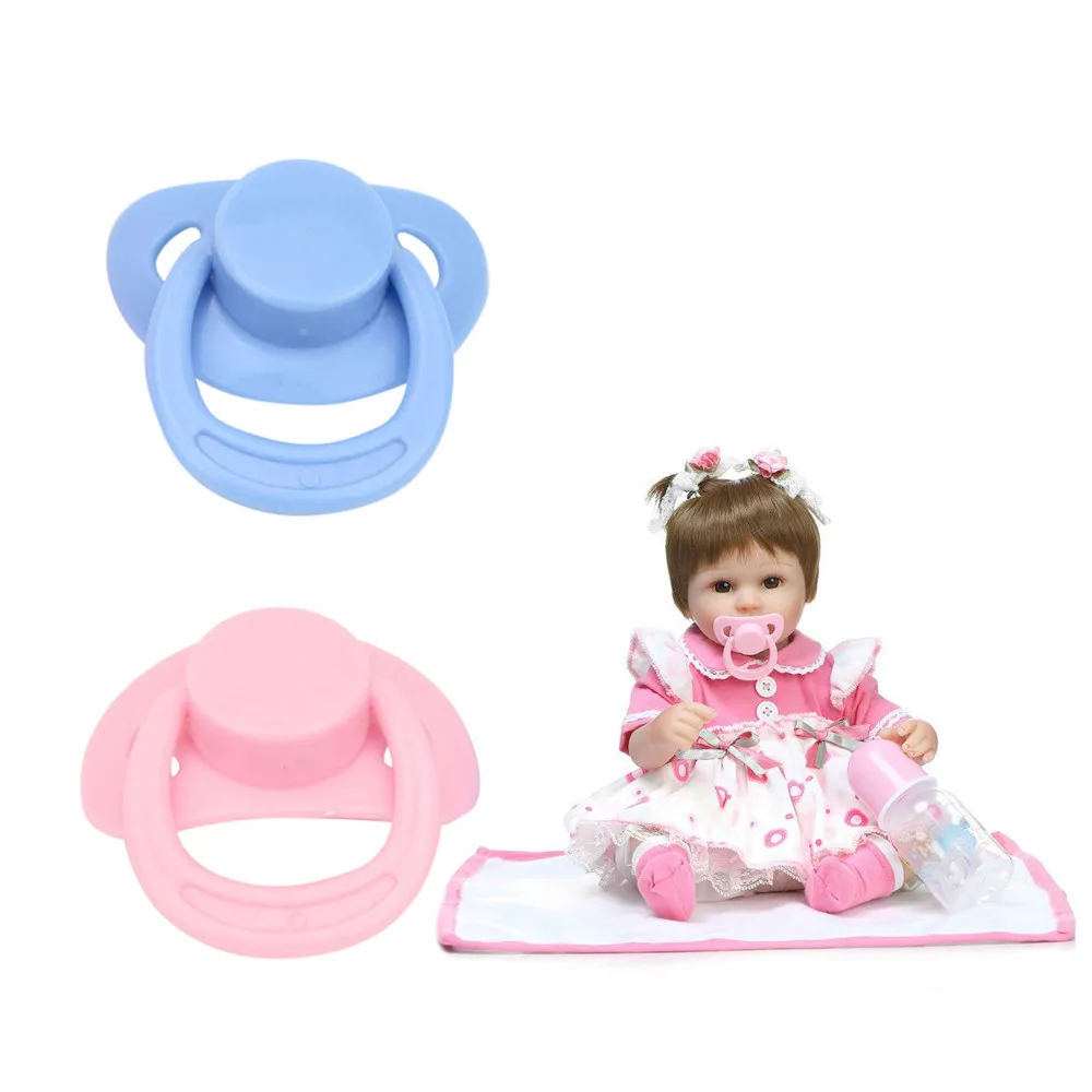 Reborn Baby Pacifier Kids New Dummy Pacifier 1pc Plastic Blue /pink With Internal Magnetic Accessories Pacifier For Baby