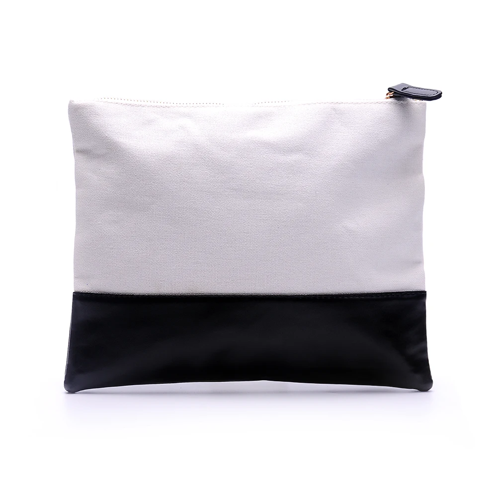 leather bottom cavas clutch (2)