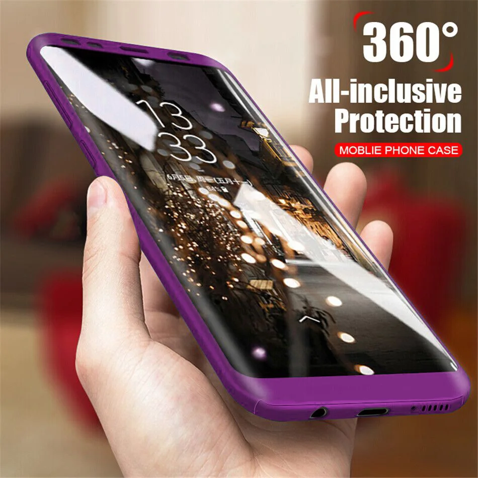 JRQITO 360 Luxury Phone Case For Samsung Galaxy S9 S8 Plus Full Coverage Protective Cover S7 Edge Note 8 |