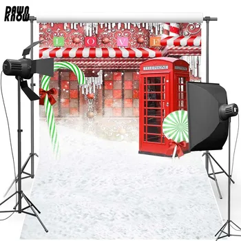 

DAWNKNOW Merry Christmas Polyester Background For Family Candy Bar Vinyl Photography Backdrop For Children Photo Studio CM6428