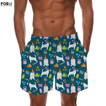 

FORUDESIGNS Jack Russell Terrier Patterns Men Summer Clothing Beach Shorts Bodybuilding Workout Jogging Quick Dry Shorts Trunks