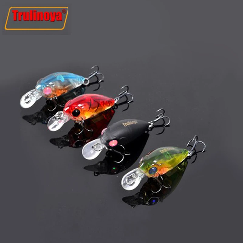  Trulinoya DW24 35mm 3.5g Fishing Lure Artificial Crankbait 1.2m Colorful Mini Crank Fishing Lure Hard Bait with 2 Treble Hooks 