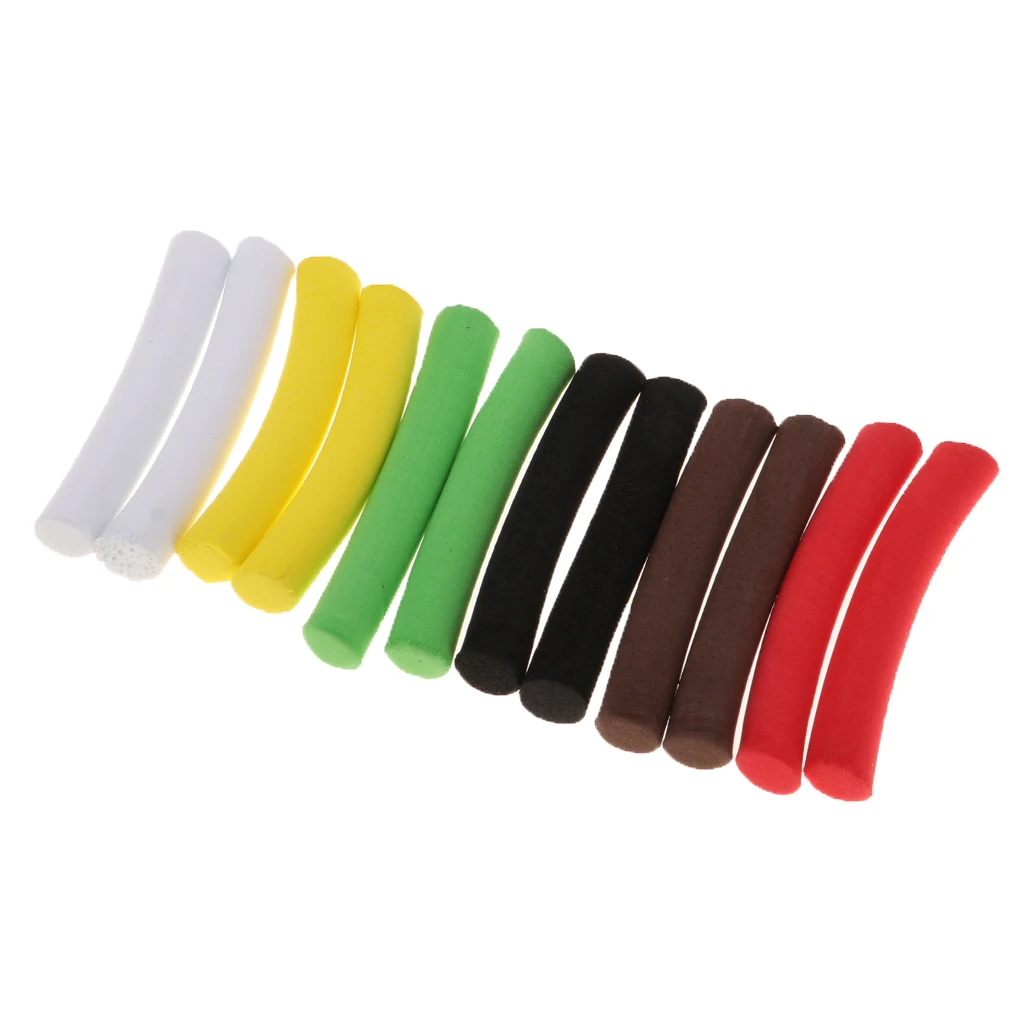 12 Pieces EVA Carp Fishing Foam Stick Cylinder Float Making Fly Tying Rig Fishing DIY Accessaries Multicolor