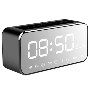 

Portable MP3 Player Mirror Led Stereo Speakers Bluetooth Speaker With FM Radio Time Alarm Clock