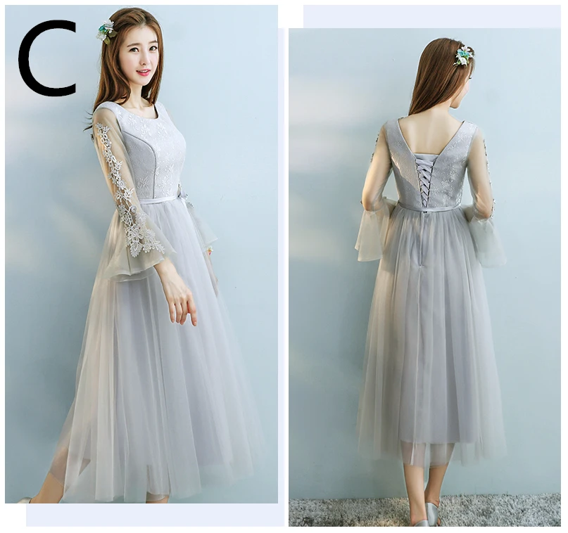 Vestido de Festa Vestido de Manga Vestidos o Pescoço para o Cinza Ocasião do Baile de Finalistas Vestidos de Baile Curta Tamanho Formal 2021 Tecido Tule H4169 Cap 6 11 para o cinza 2019 tecido tule ocasião