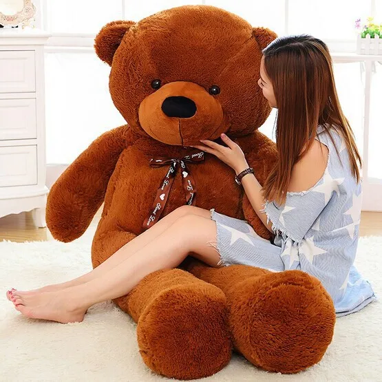 

2018 New arrival 200CM huge giant yellow teddy bear stuffed animals kid baby dolls life size teddy bear Free Shipping