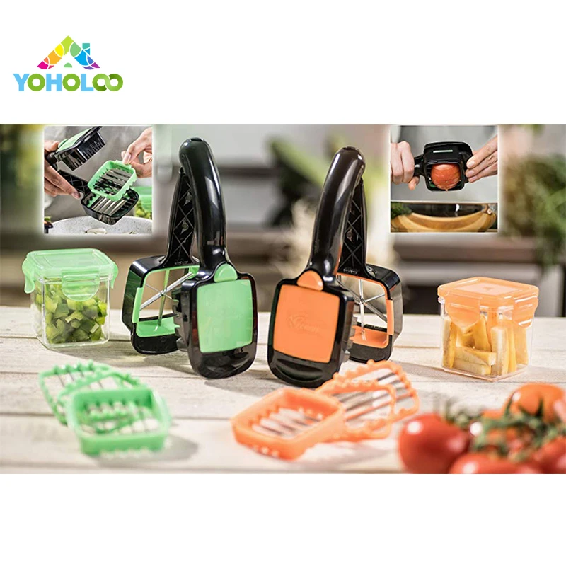 

4 Blades Nicer Quick Stainless Steel Vegetable Dicer Chopper Multi-functional Onion Vegetable Cutter Slicer Vegetable Cutter Set