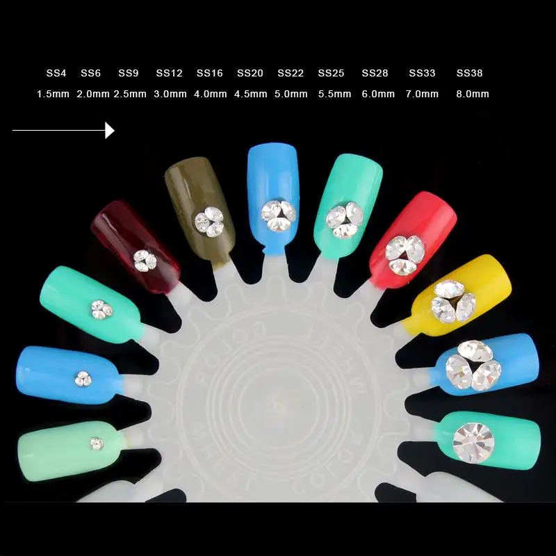 

1 Box Clear Sharp Bottom Acrylic Nail Rhinestone Mixed Size White Crystal 3D DIY Nail Decoration Manicure Nail Art Decoration