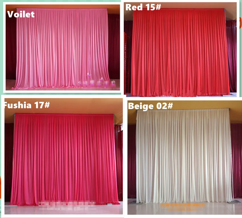 

Silk Satin Drapes Panels Hanging Curtains Party Backdrop Wedding Decoration Drape Big Events Background Cloth 5 Colors 2.4X1.5m