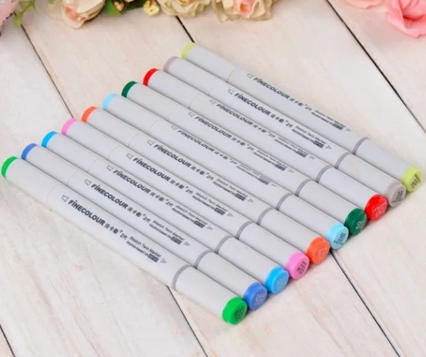 

32 48 60 72 Colors Set manga Marker Pens Finecolour 2nd Generation Oily Alcoholic Artist Double Headed Art Marker Sketch