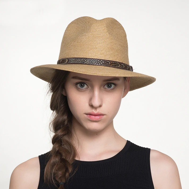 

Sedancasesa Women's Natural Straw Hats for Women Handmade Beach Spring Summer Sun Caps Girls Cap Sun Hat Anti-UV Vacation