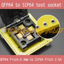 IC TEST QFP64 to SIP64 socket FPQ64 LQFP64 TQFP64 0.4mm to SIP64 2.54mm IC test socket IC51-0644-1972 socket