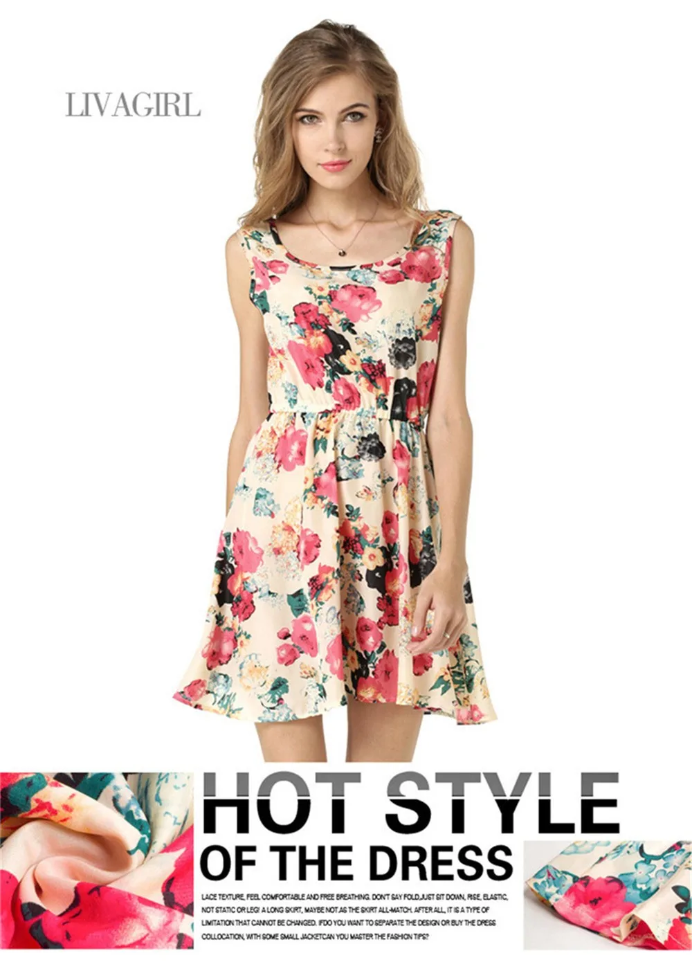  2015 European Style Plus Size XXL Party Vest Dress Sexy Flower Print Slim Mini Dress SpringSummer Women Casual Dresses  (15)