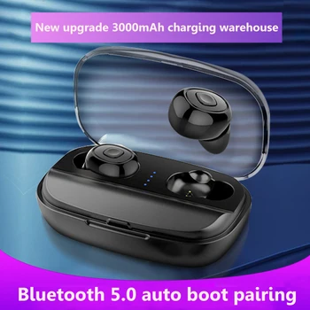 

TWS Mini Dual V5.0 Wireless Bluetooth Earphones 6D Surround Sound Stereo Earbuds Dual Microphone 3000mAh Power Bank Charging Box