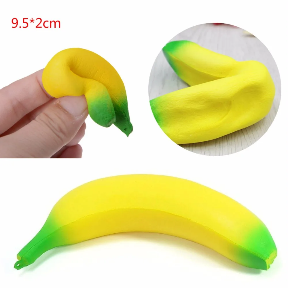 

Mskwee 9.5cm Banana Squishy Slow Rising Jumbo Simulation Fruit Phone Straps Soft Cream Scented Fun Squeeze Toy Gift for Children