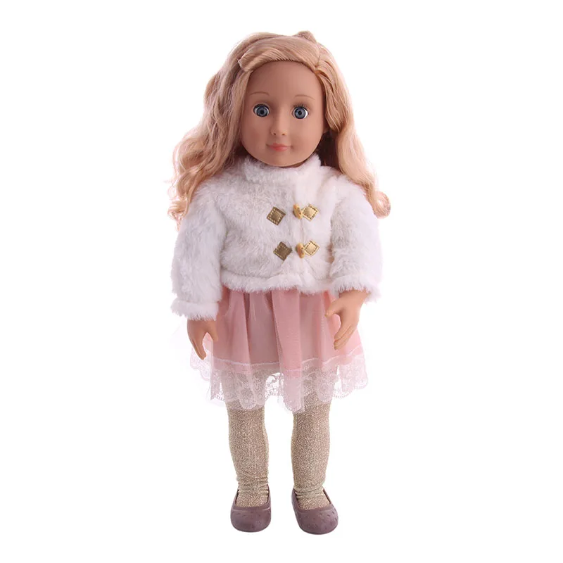 

New Doll Pink Ladies Suit Suits the 18-inch American Doll for the Children's Christmas Gift (With Dolls)