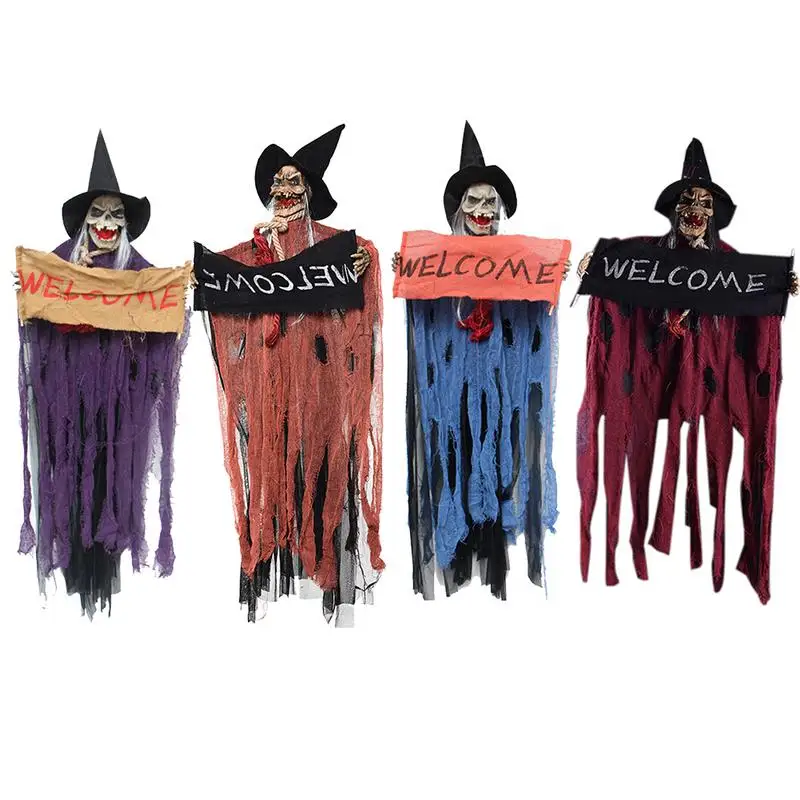 

Halloween Hanging Ghost Shape Door Hanging Ghost Festival Electric Skull Resin Bar Haunted House Layout Lighting Ornament Prop
