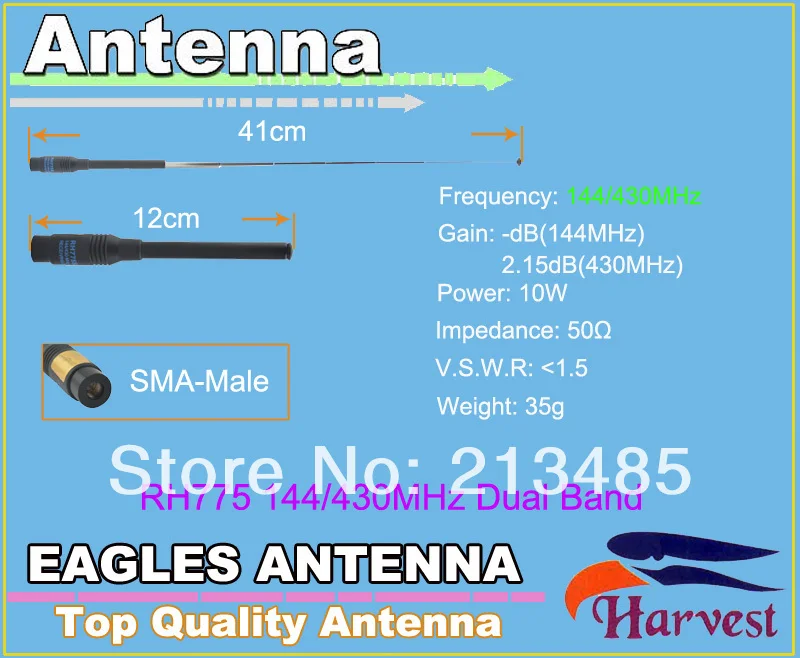 SMA Male разъем Harvest RH775 Двухдиапазонная 144/430 МГц телескопическая антенна|antenna dodge|antenna
