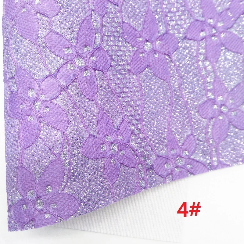 Фиолетовая Лоскутная блестящая холщовая простыня, " x 11" кружевная бумага с блестками, лист из искусственной кожи для волос бант и серьги ткань XM043 - Цвет: 4