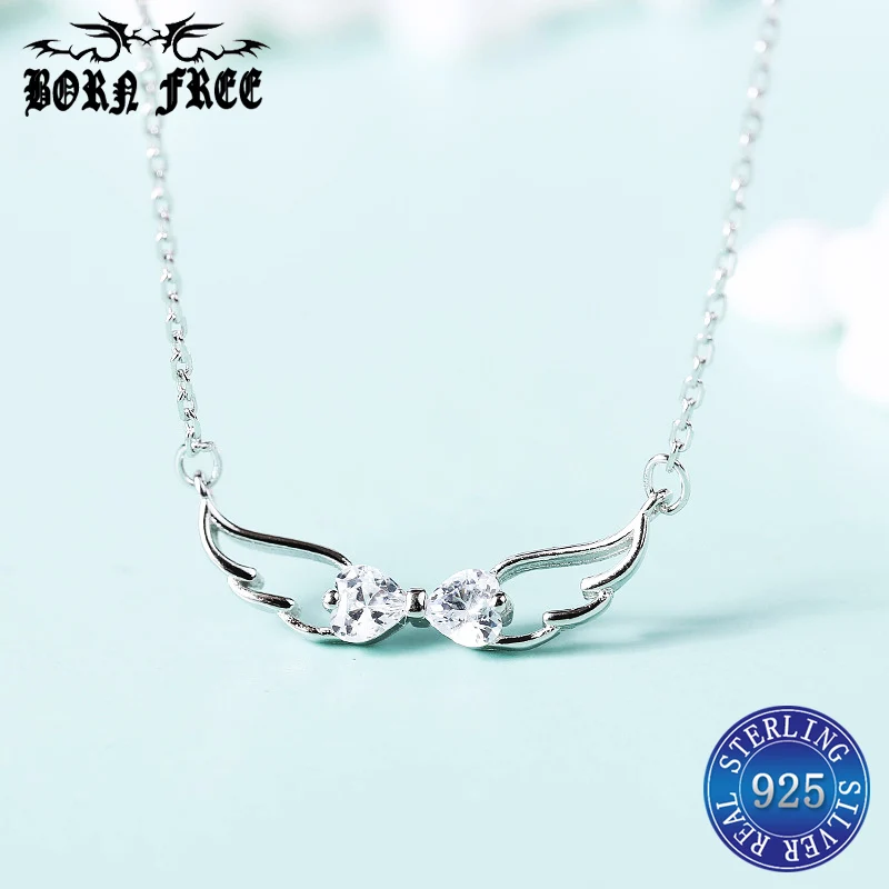 

necklaces pendants silver collier argent 925 neckless femme choker locket pendant angel necklace wings kendra jewelry chocker