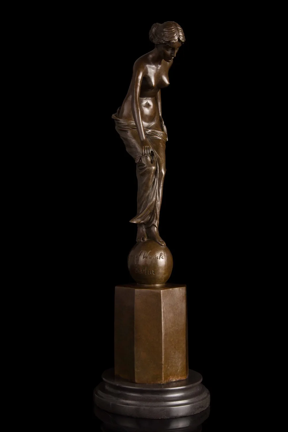 ATLIE бронзовая ручная работа топлесс сексуальная женщина статуэтки скульптура женщины современный металлический художественный Декор