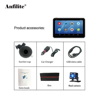 

Anfilite 10pcs 7 inch OS Android Quad Core DDR 512M 16GB car DVR with GPS Navigation dash cam dual cameras 1080P truck recorder