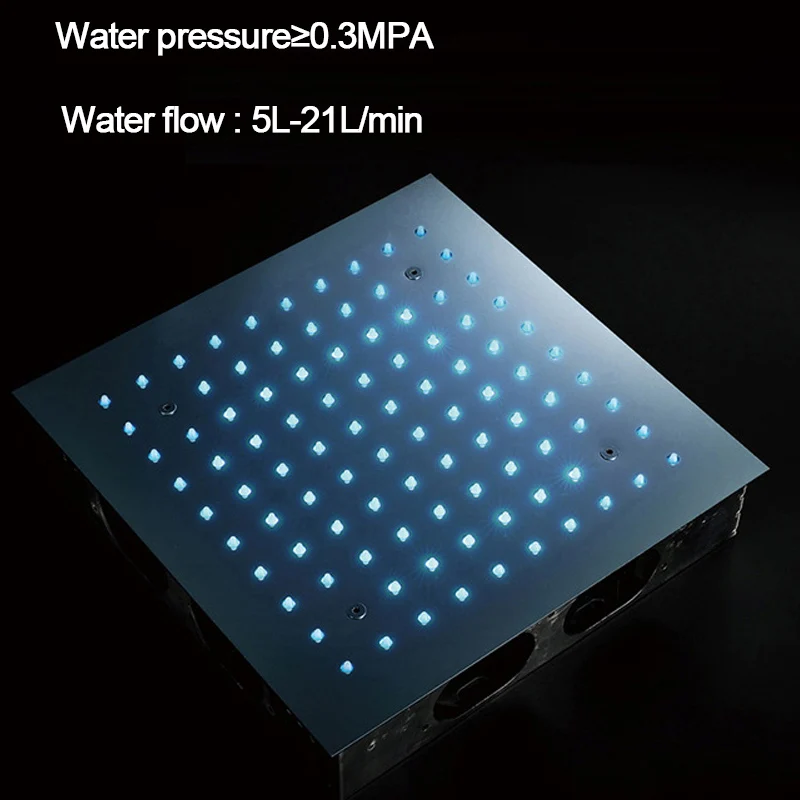 Thermostatic Shower Faucet Set 64 Colors LED Light Shower Head Rainfall 30cm Polished Shower Massage Bathroom Slide Bar Showers Thermostatic Shower Faucet Set 64 Colors LED Light Shower Head Rainfall 30cm Polished Shower Massage Bathroom Slide Bar Showers