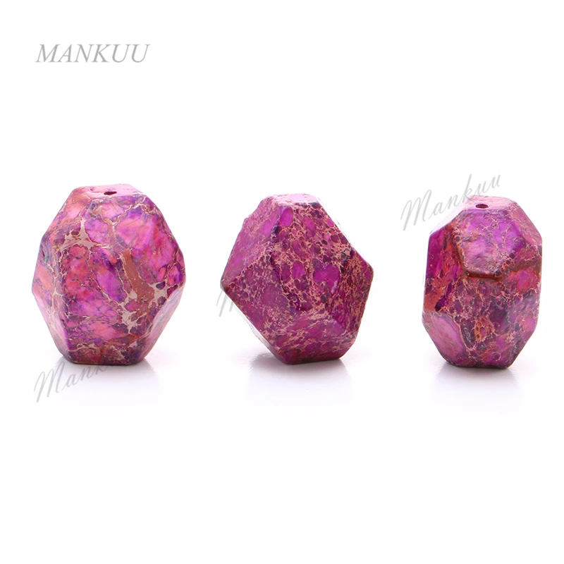 Граненые бусины из фиолетового камня, бусины неправильной формы из натурального камня, бусины с отверстием для самостоятельного изготовления ювелирных изделий DXT01820