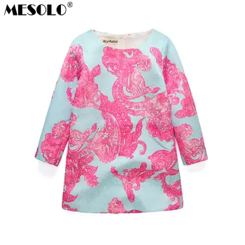 

MESOLO of 2018 autumn winters The European and American wind vines printing princess dress A word skirt long sleeve fashion