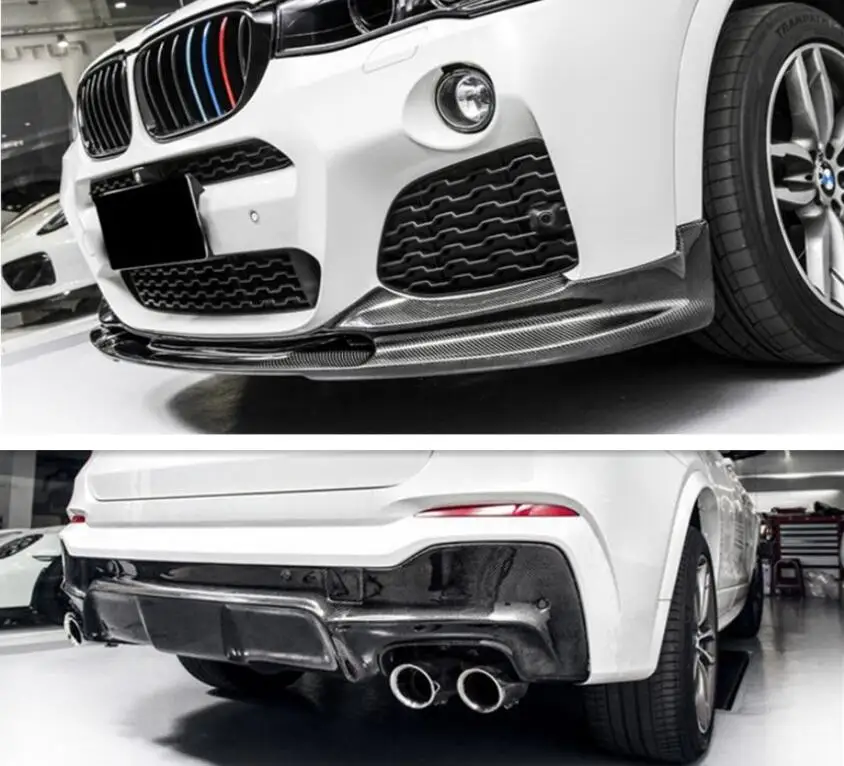 

NEW Carbon Fiber BUMPER SPOILER FRONT LIP SPLITTERS+REAR TRUNK DIFFUSER FOR BMW X4 X4M F26 2015 2016 2017 2018