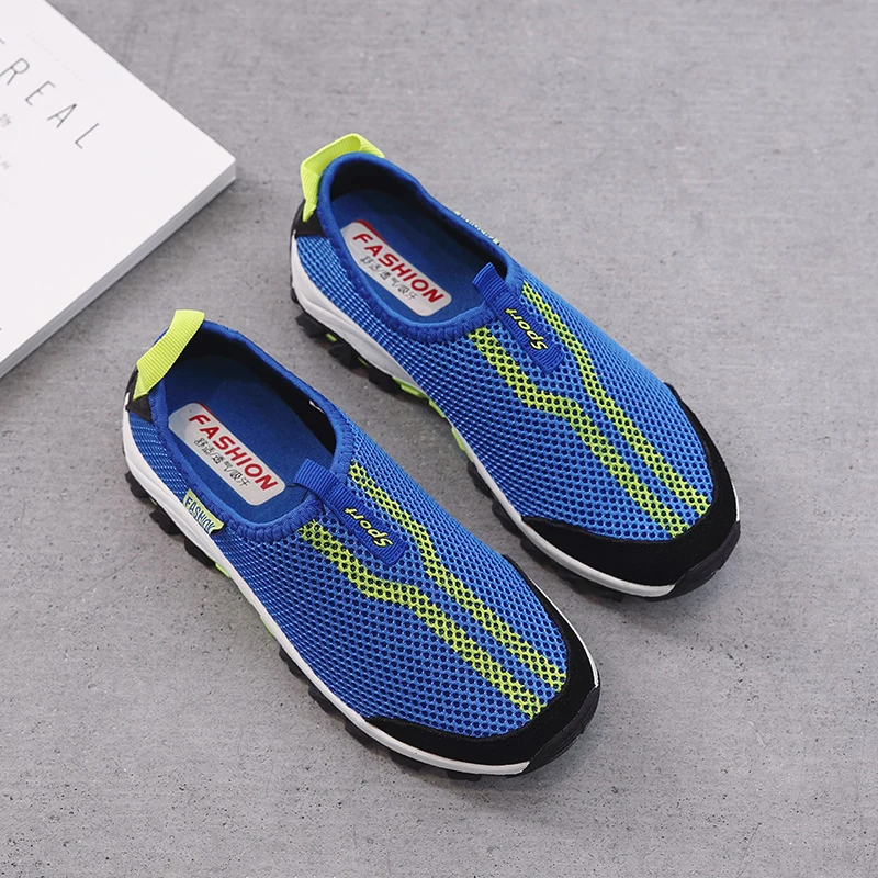 Gongma Slip on Sneakers Men Outdoor Walking Shoes Slip On Breathable Mesh Anti-Slippery Outsole Sports Running Shoe for Couple 