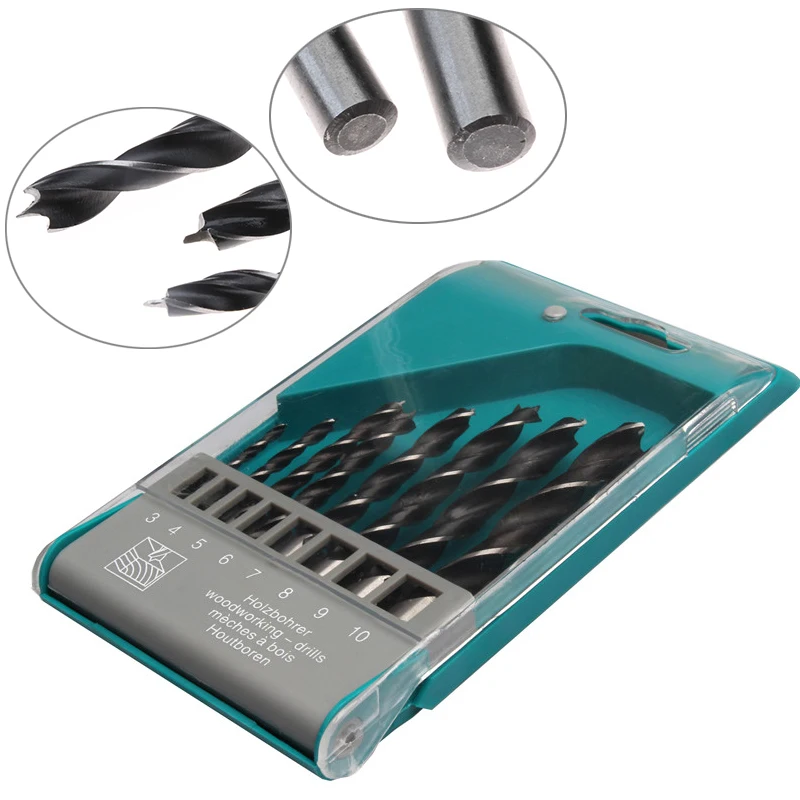 

8PCS Black Cuspidal Twist Drills Bits Set 3-10mm HSS Opening Hole Sharp Drilling Power Tools For Wood/Plastic/Acrylic Plate