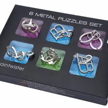 6 шт./компл. классические IQ металлические головоломки ума Волшебные головоломки Пазлы игра для детей взрослых