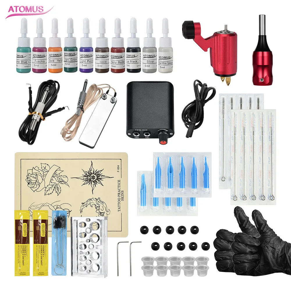 

Rotary Motor Tattoo Machine With Color Set Best Tattoo Machines Price Tattoo Complete Machine Kit De Tatuagem Kit Tatuaje