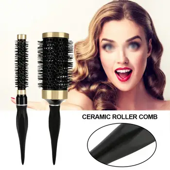 

1pc Ceramic Nylon Curly Hair Brush Heat Resistant Round Roller Hair Comb Professional Barber Hairdressing Salon Styling Tools