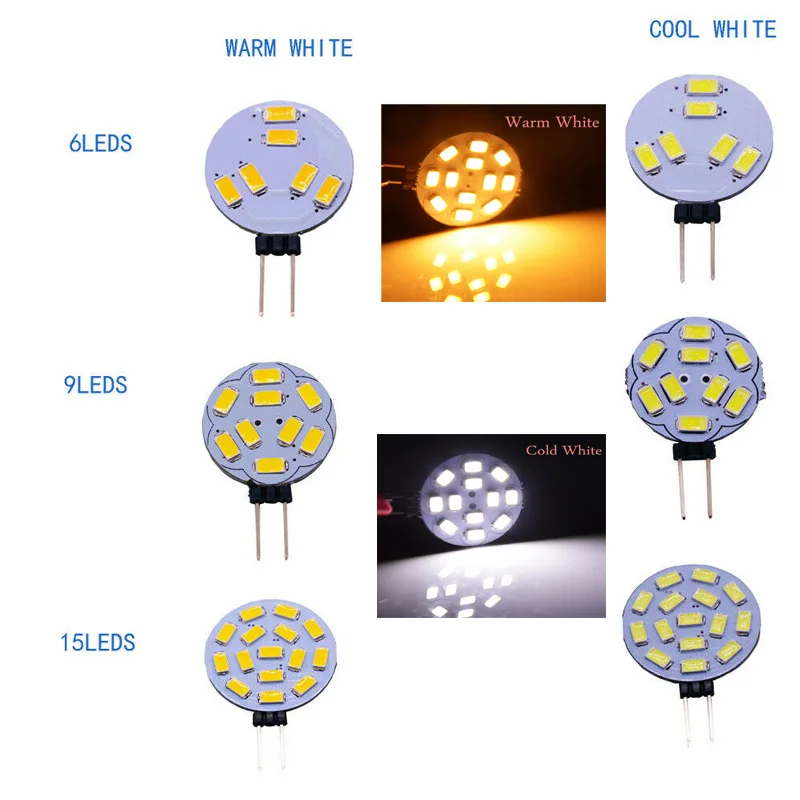 Светодиодный G4 5730 SMD лампы теплый/холодный белый экономить энергию 1,2 W/1,8 W/3 W DC12V светодиодный чипов заменить галогенные точечный светильник