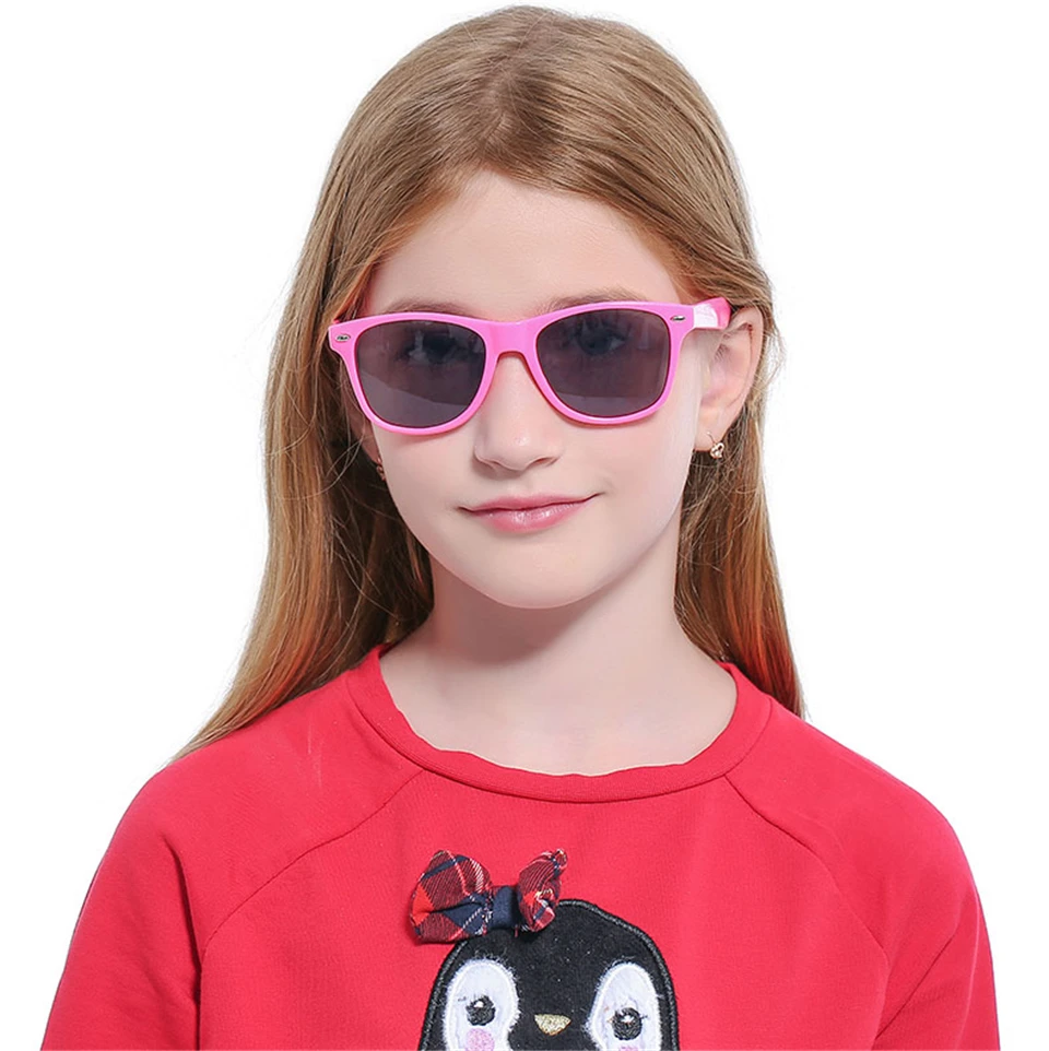 RILIXES Fashion Kids uv400 Sunglasses Child Sun Glasses Baby Vintage Eyeglasses Outdoor Goggles oculos infantil de sol with bag