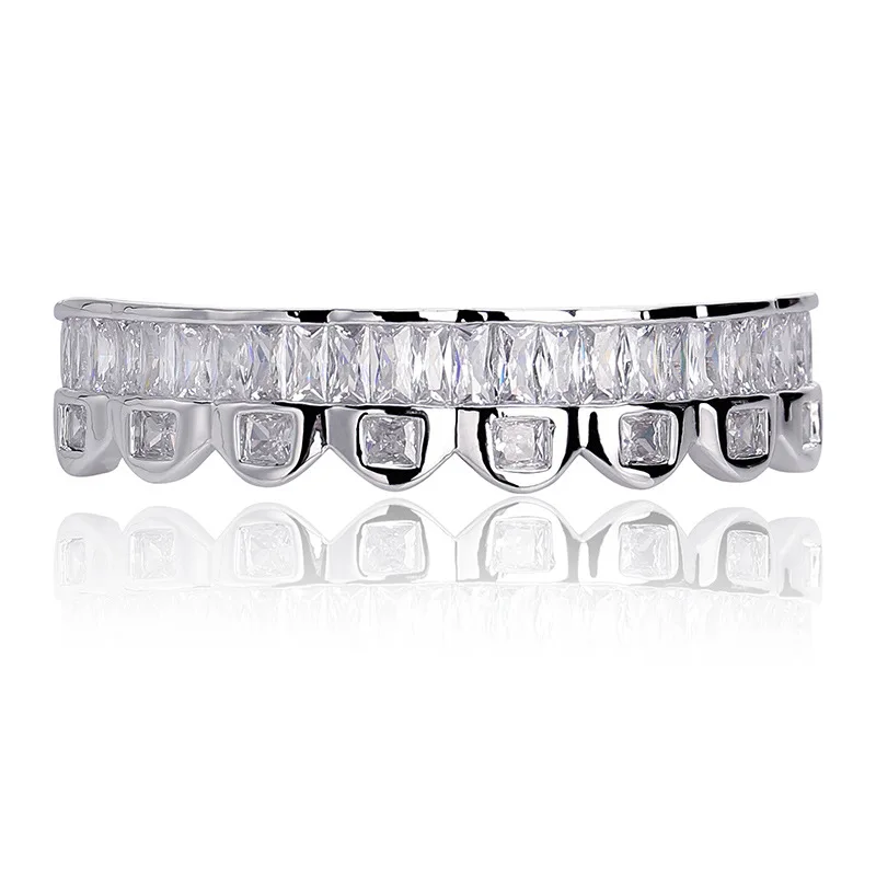 Хип-хоп решетка металлическая медь, зубные решетки серебряные зубы решетки мужские Bling гриль металлические аксессуары в стиле стимпанка хип-хоп ювелирные изделия