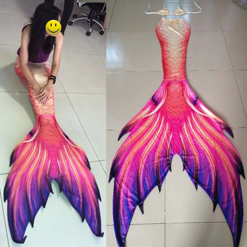 

Customize different styles Mermaid Tail Costumes,3pcs Girls Swimming Big Mermaid Tail With Monofin Adult Kids Swimmable Cosplay